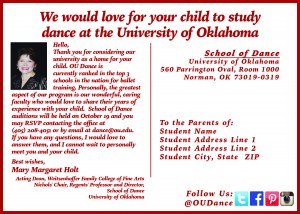 Direct Mailer #2: OU Recruitment Services – Reflection