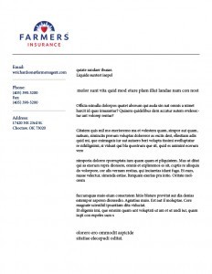 Business card and letterhead draft